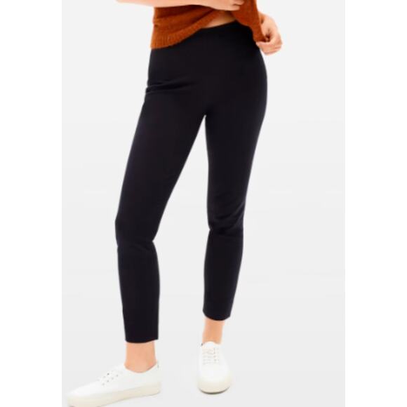 Everlane Womens The Side-Zip Work Pant Sz 00 Black Ankle Stretch Cotton  NWT - Picture 1 of 10